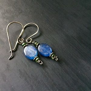 Blue Kyanite gemstone Sterling Earrings